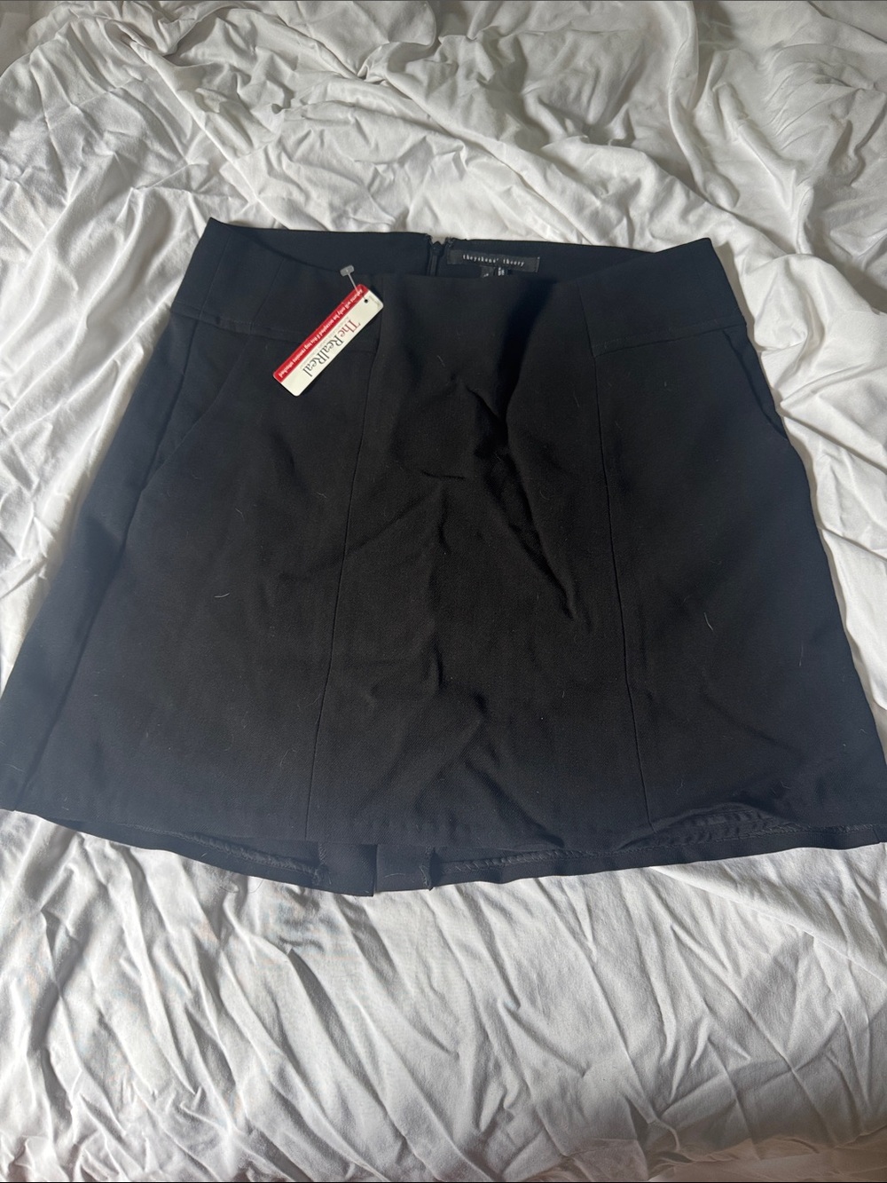 Theyskens' Theory Black Mini Skirt with Panel Detailing